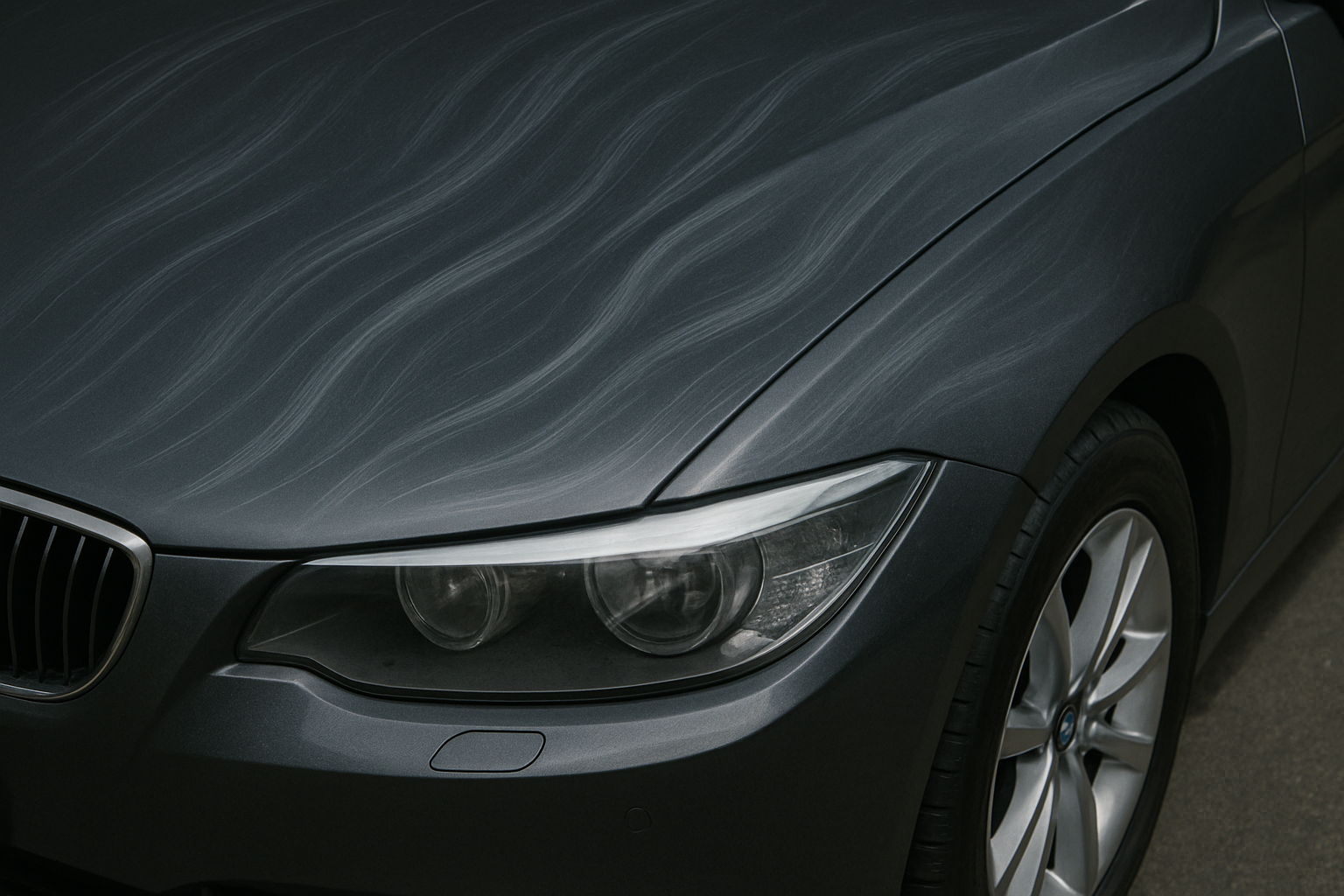 Schlieren-Effekt auf Hochglanzlack